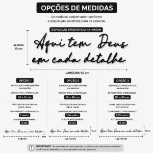 Frase Aqui Tem Deus em Cada Detalhe em MDF Preto - Artesanato e Personalizados