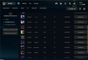 Conta Bronze 3 com 34 Champs e 11 Fragmentos de skins - League of Legends LOL