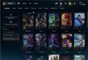 Conta Bronze 3 com 34 Champs e 11 Fragmentos de skins - League of Legends LOL