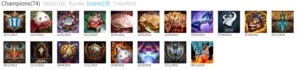 CONTA - BORDA PRATA - 74 CHAMPS - 16 SKINS - League of Legends LOL