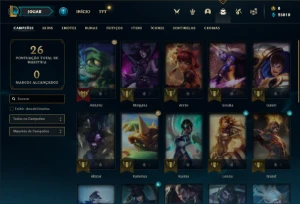 Conta Platina 1 com 27 Champs e 2 Skins + 2 Fragmentos - League of Legends LOL