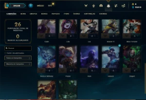 Conta Platina 1 com 27 Champs e 2 Skins + 2 Fragmentos - League of Legends LOL