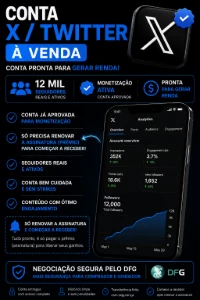 Vendo Conta No X/Twitter Já Monetizado - Redes Sociais