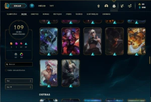 Conta prata 3 com 115 Champs e 109 Skins ( MAIN TOP / MID ) - League of Legends LOL