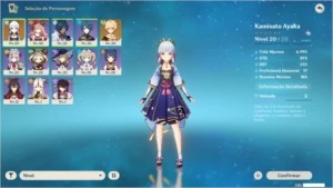 Ayaka + 23 resinas frágil e AR 30 - Genshin Impact
