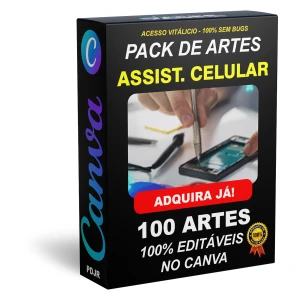 Pack Canva Assistência Técnica de Celular - 100 Artes - Serviços Digitais