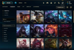 Conta ouro 2 com 140 Champs e 125 Skins ( MAIN JG ) - League of Legends LOL