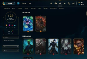 Conta ouro 2 com 140 Champs e 125 Skins ( MAIN JG ) - League of Legends LOL
