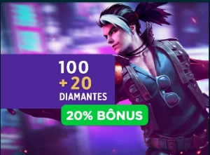 Free Fire - 100 Diamantes + Bonus 20