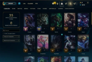 Esmeralda 4 com 45 Champs e 41 Skins - League of Legends LOL