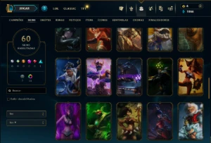 Esmeralda 1 com 85 Champs e 60 Skins - League of Legends LOL