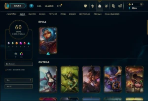 Esmeralda 1 com 85 Champs e 60 Skins - League of Legends LOL