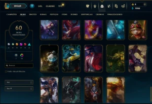 Esmeralda 1 com 85 Champs e 60 Skins - League of Legends LOL