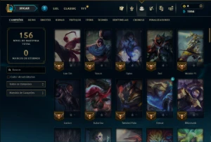 Esmeralda 1 com 85 Champs e 60 Skins - League of Legends LOL