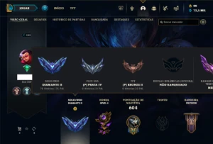 Diamante 2 com TODOS os champs e 167 Skins + 9 Vitoriosas - League of Legends LOL