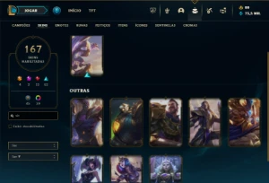 Diamante 2 com TODOS os champs e 167 Skins + 9 Vitoriosas - League of Legends LOL