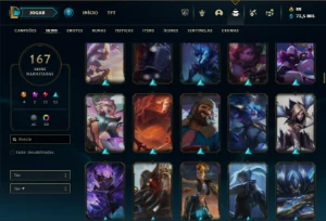 Diamante 2 com TODOS os champs e 167 Skins + 9 Vitoriosas - League of Legends LOL