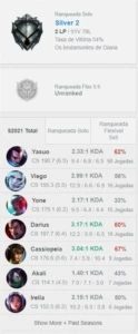 Conta LoL Prata II - League of Legends