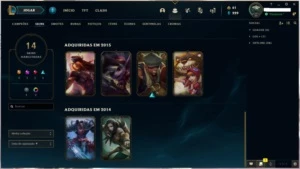 Smurf criada em 2014 ( 4 Skins Vitoriosas) - League of Legends LOL