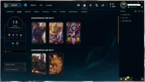 Smurf criada em 2014 ( 4 Skins Vitoriosas) - League of Legends LOL