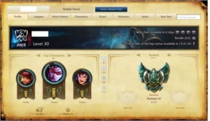 Conta Platina 4 - League of Legends LOL