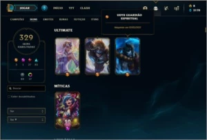 Conta ouro 2 com TODOS os champs e 329 skins - League of Legends LOL