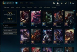 Conta ouro 2 com TODOS os champs e 329 skins - League of Legends LOL