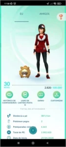 Conta Pokémon Go lvl 30