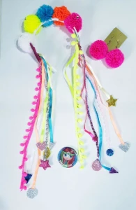 Kit Folia Tiara Coroa e Brincos Pompom - Artesanato e Personalizados
