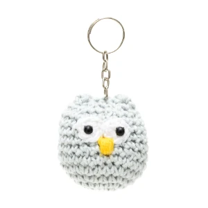 Chaveiro Coruja Cinza em Amigurumi - Artesanato e Personalizados