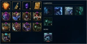 Conta no lol com 500 Reias em skin - League of Legends