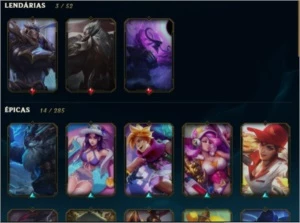 Conta no lol com 500 Reias em skin - League of Legends