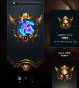 CONTA LOL GOLD 1 LVL 99 - League of Legends