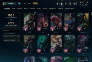 Unranked com TODOS os Champs e 400 Skins +8 Prestigios - League of Legends LOL