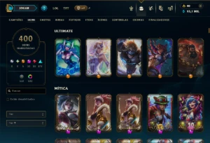 Unranked com TODOS os Champs e 400 Skins +8 Prestigios - League of Legends LOL