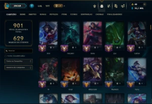 Unranked com TODOS os Champs e 400 Skins +8 Prestigios - League of Legends LOL