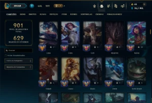 Unranked com TODOS os Champs e 400 Skins +8 Prestigios - League of Legends LOL