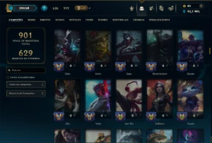 Unranked com TODOS os Champs e 400 Skins +8 Prestigios - League of Legends LOL