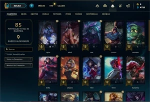 Conta ouro 4 com 28 Champs e 9 Skins + 2 Fragmentos - League of Legends LOL