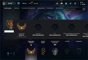 Conta ouro 4 com 28 Champs e 9 Skins + 2 Fragmentos - League of Legends LOL