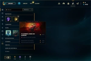 Conta ouro 4 com 28 Champs e 9 Skins + 2 Fragmentos - League of Legends LOL