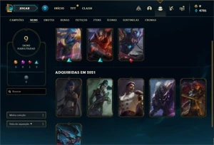 Conta ouro 4 com 28 Champs e 9 Skins + 2 Fragmentos - League of Legends LOL