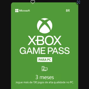 Xbox Gamepass 3  Meses para PC - Assinaturas e Premium