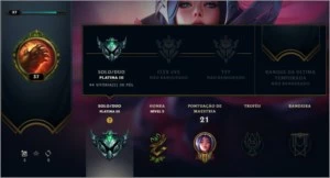 CONTA GOLD 2 MMR DE PLATINA COM FRAG DE SKINS - League of Legends LOL