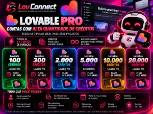 Lovabe Pro - Contas já com créditos, de 100 a 20k de crédito - Assinaturas e Premium
