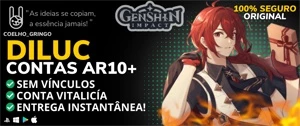 ✨ GENSHIN IMPACT CONTA COM DILUC 5⭐ AR 10 ✨