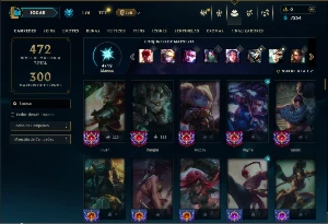 Bronze 4 com 120 Champs e 92 Skins ( ADC / JG ) - League of Legends LOL