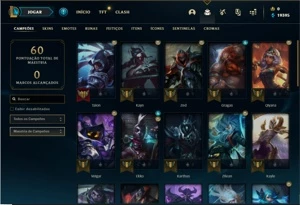 Conta Grão-Mestre com 600 Pontos - League of Legends LOL