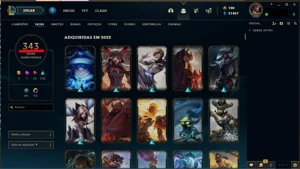 CONTA LEAGUE OF LEGENDS 343 SKINS LOL