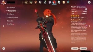 Genshin Impact  AR56 - 8 personagens 5*, 2 armas 5*